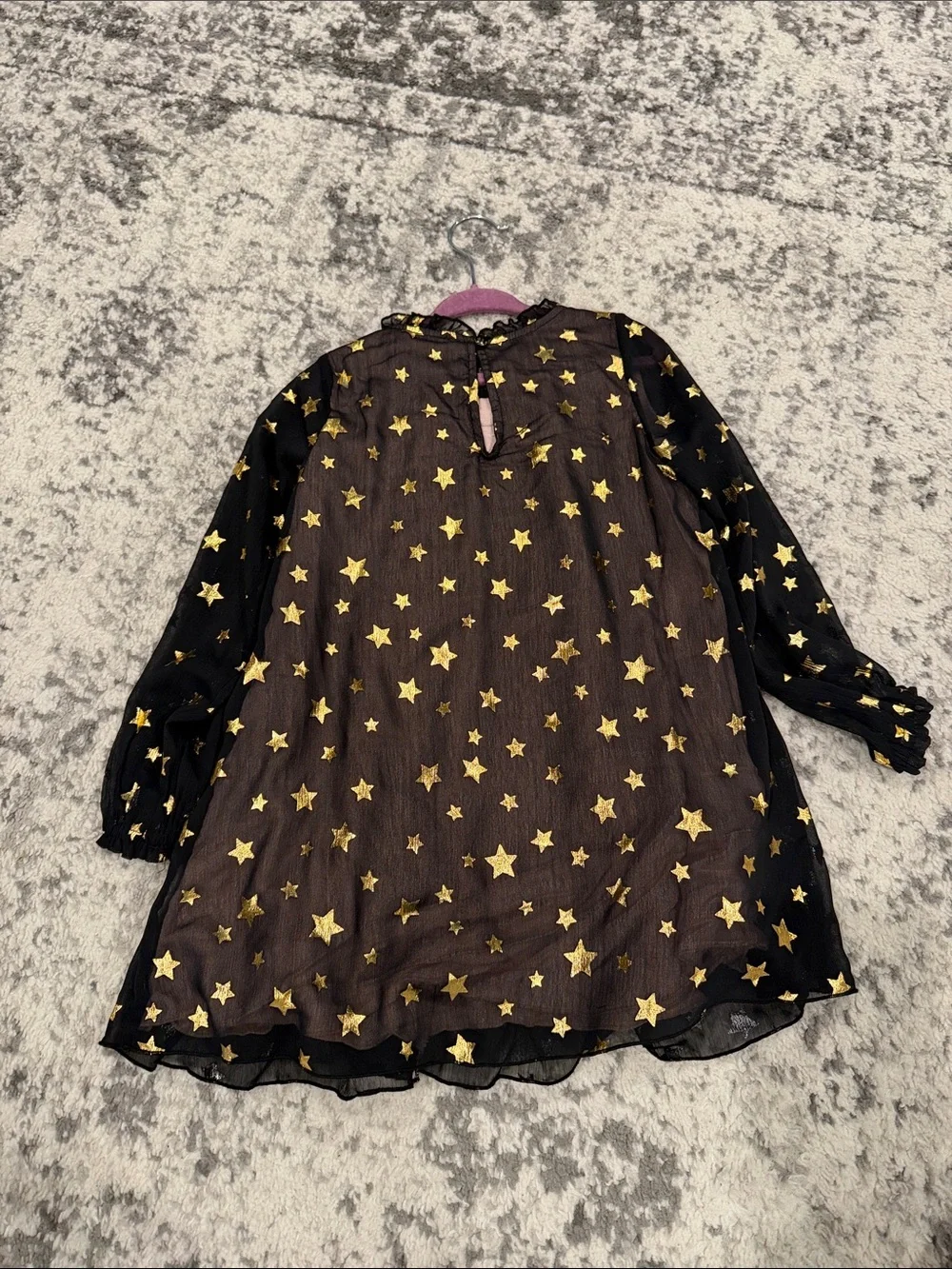 Kate Soade navy/Black Sheer Star Print Tunic with Gold Stars